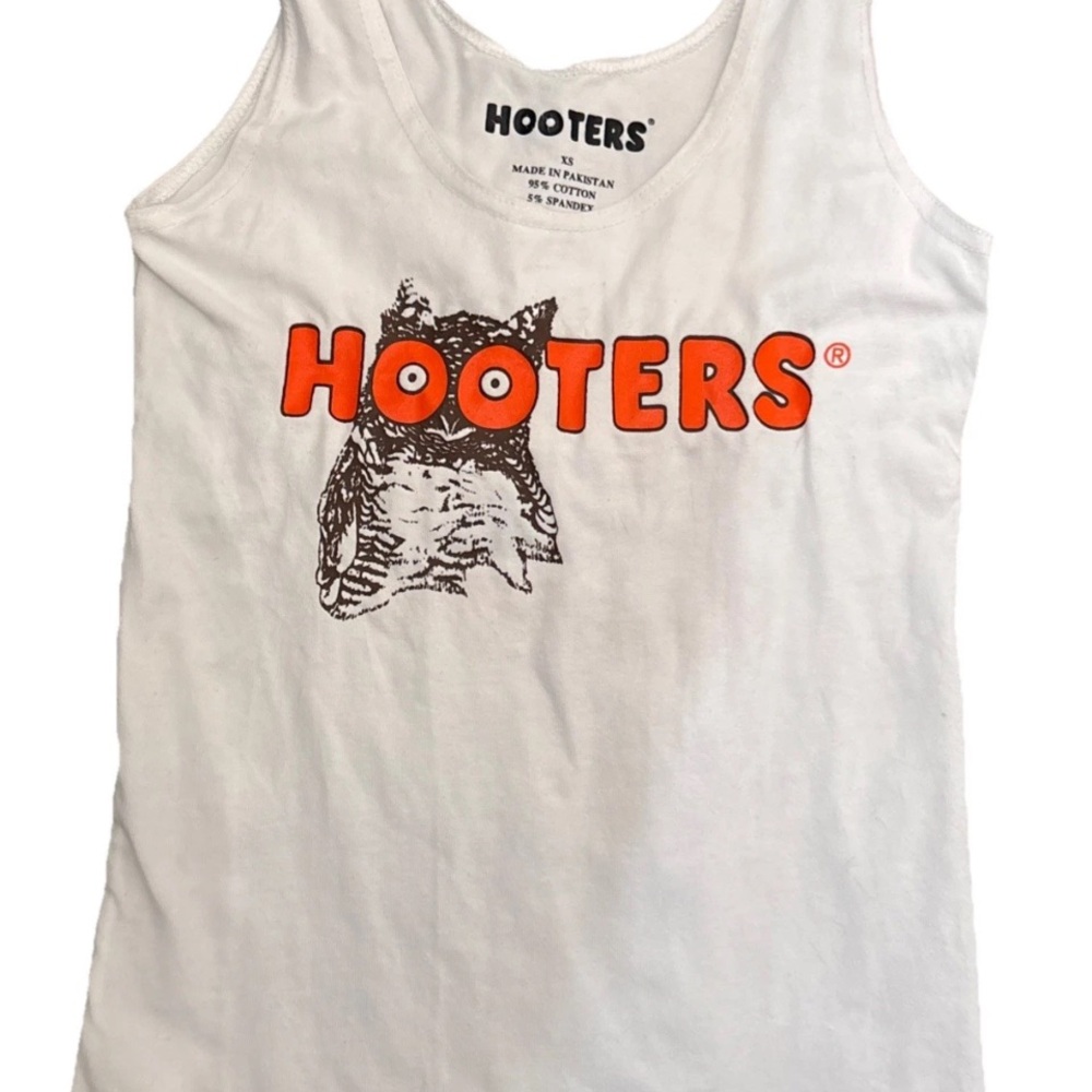 Hooters White and Orange Logo Tank